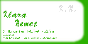 klara nemet business card